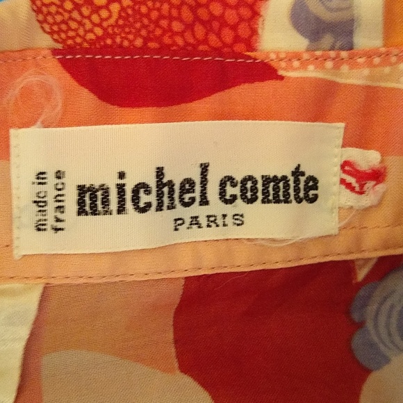 Vintage Michael Comte Paris pink deco style ladies patterned blouse size small - Picture 6 of 10